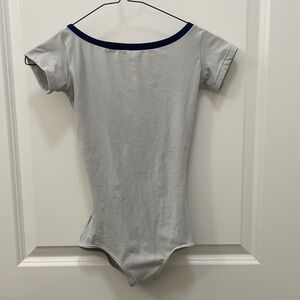 Sector 4 size small Gray Leotard with Navy Trim